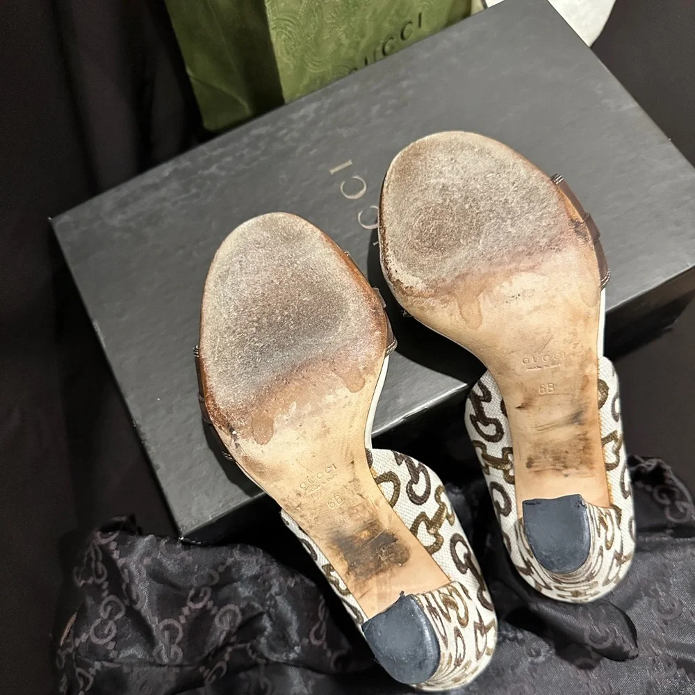 Relived Sand Tess, Senna Horsebit Bamboo MD/Lifford Gucci Heels -Accept offers. - Picture 6 of 7